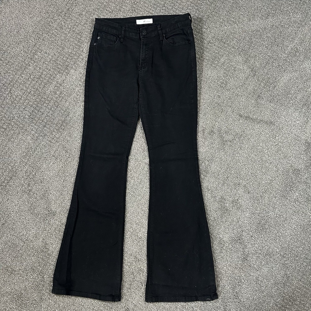 KanCan Women's 13/30x34 Black Mid Rise Flare Jeans Stretch KC9102 NWOT